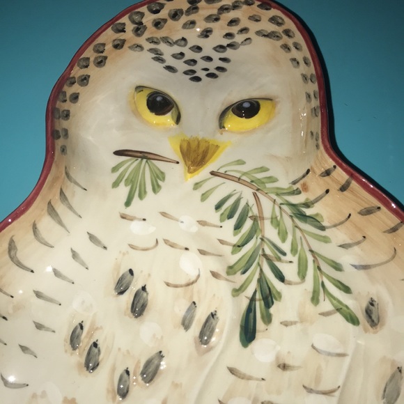 NATHALIE LETE Snowy OWL Serving Platter - ANTHROPOLOGIE - NEW with tags - Picture 4 of 9